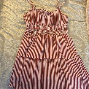 Rewind Red and White Striped Kids Dress